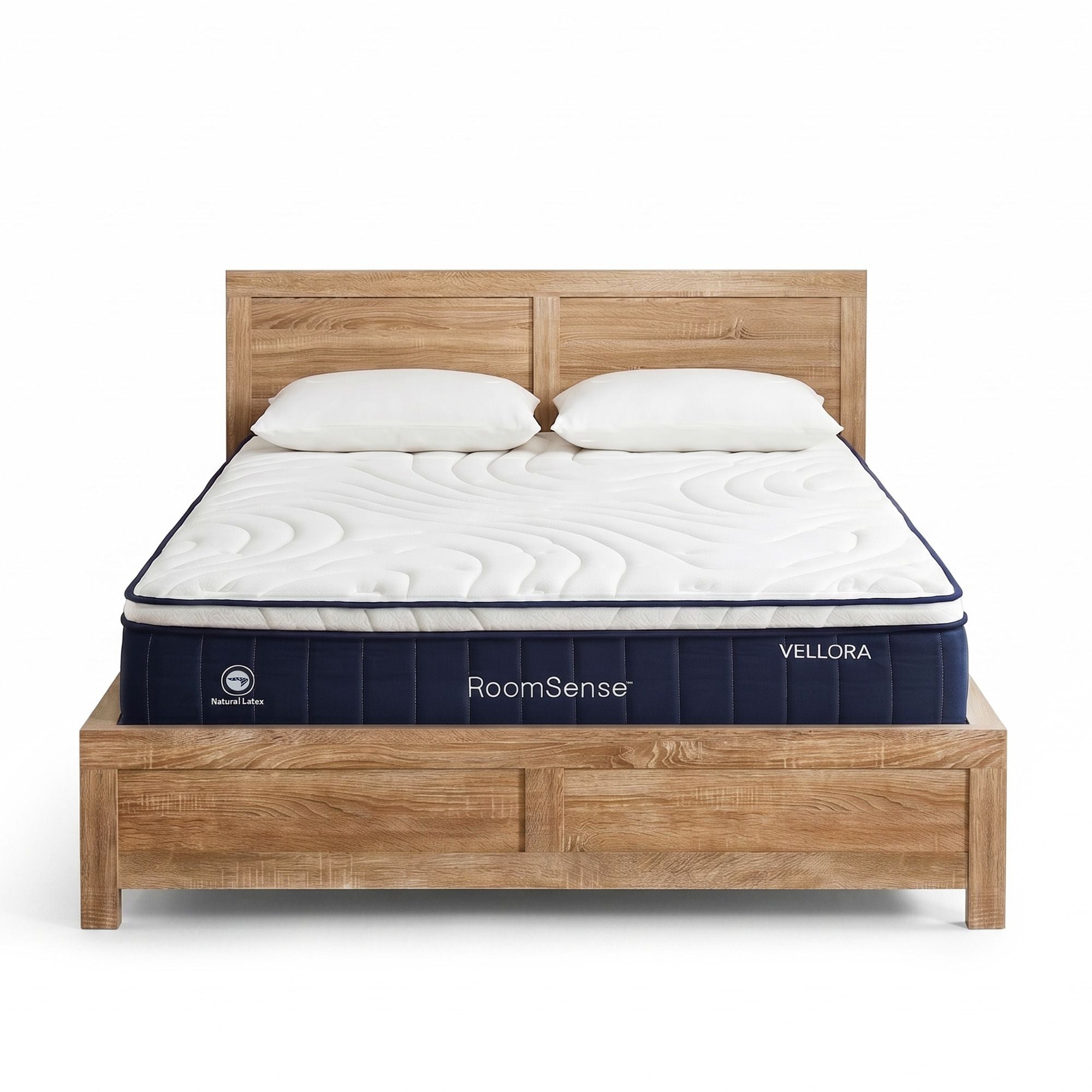 Double 30cm Medium Firm Latex Hybrid Mattress and Pine Bed Frame Bundle
