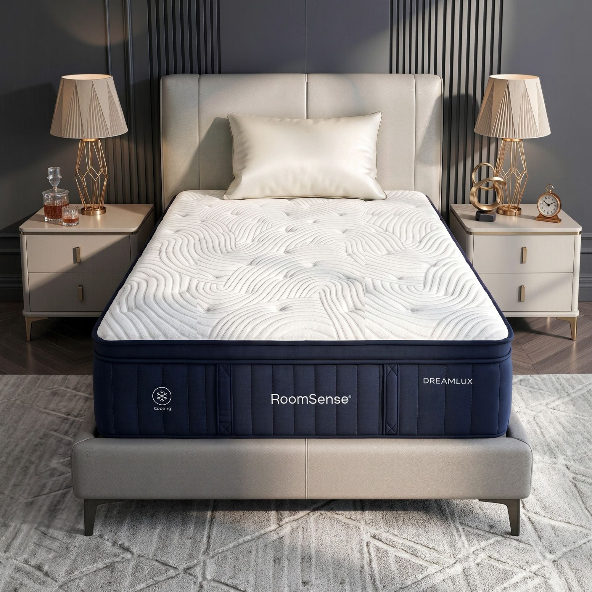 King Single Mattress, 34cm Thick Medium Firm Hybrid Mattress for Back Pain Relief, Tencel Cooling Pocket Spring Mattress King Single Size in a Box