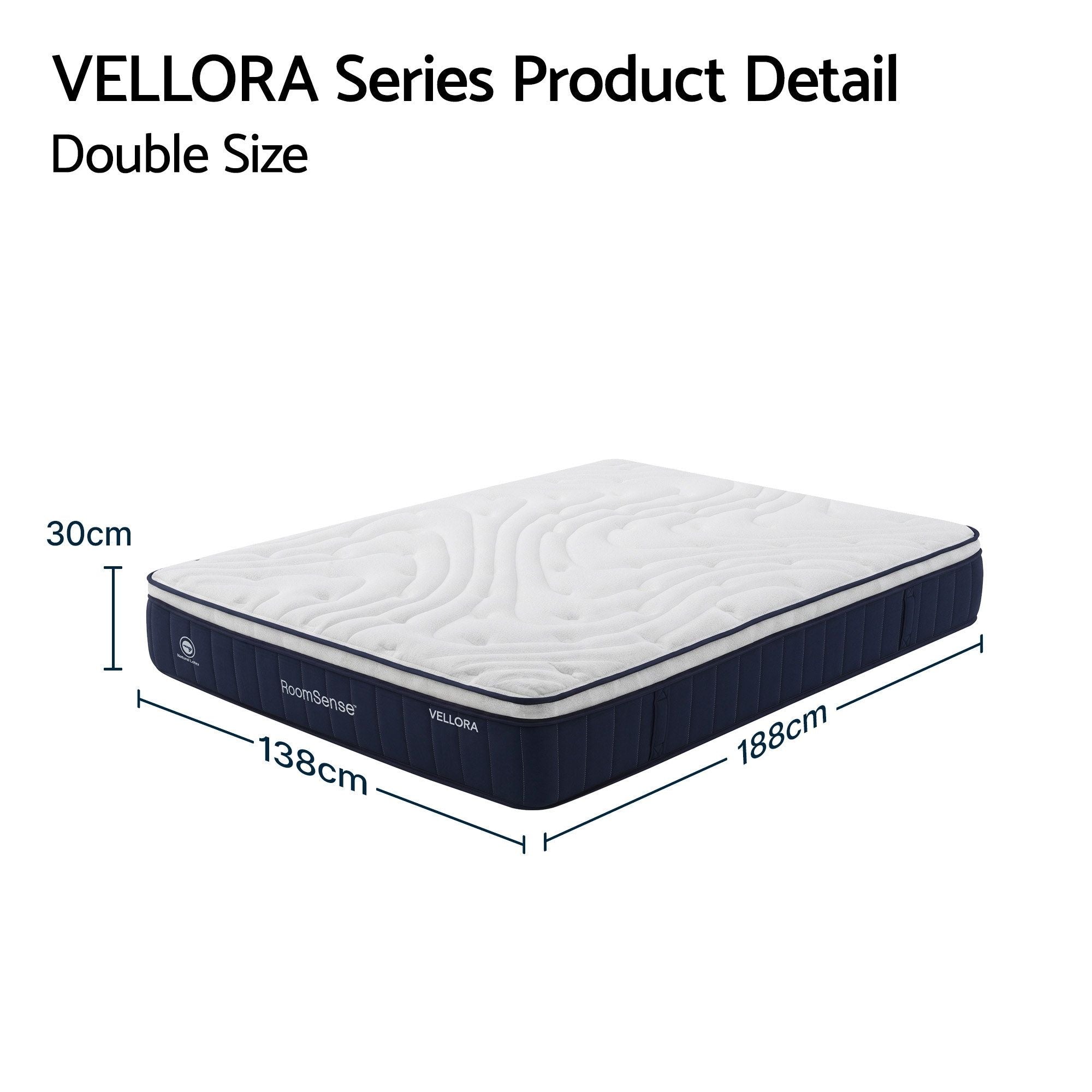 Double Mattress , 30cm Medium Firm Hybrid Mattress with Latex Lumbar Support for Back Pain Relief , Pocket Spring Mattress Double Size in a Box