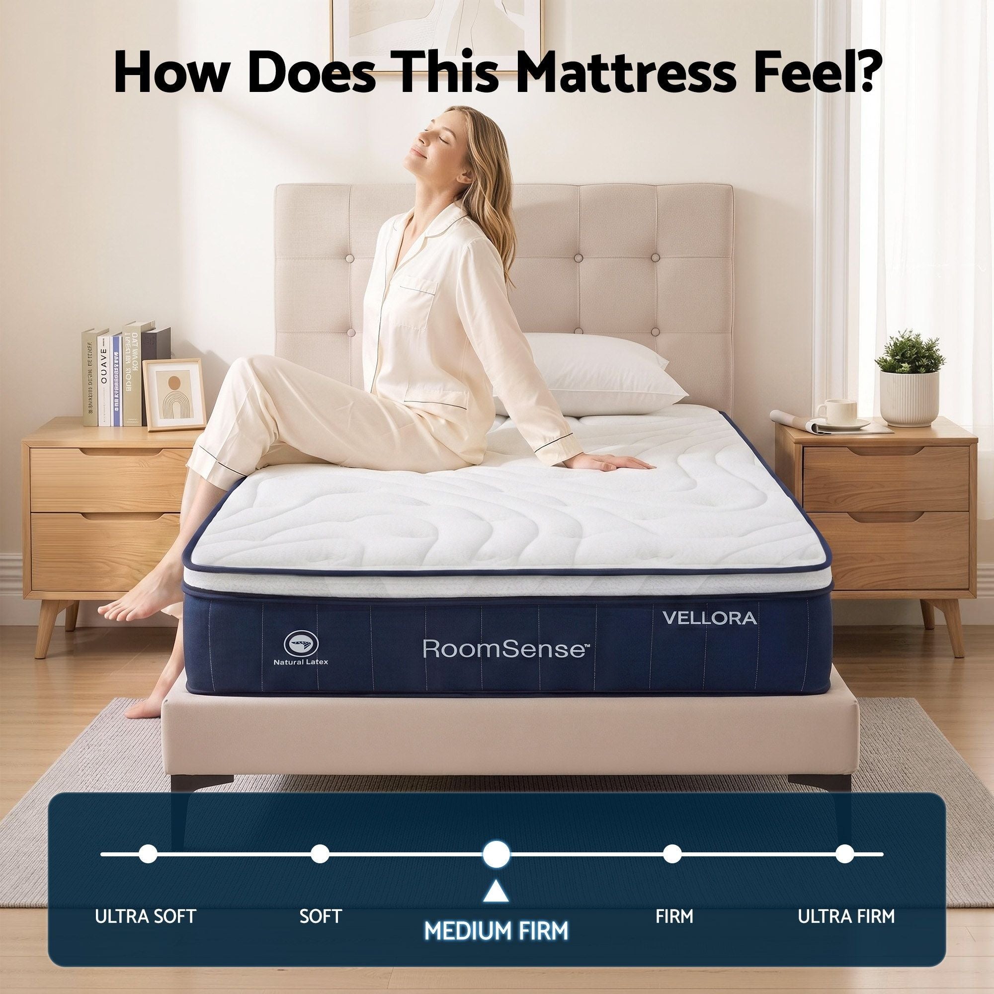 Double Mattress , 30cm Medium Firm Hybrid Mattress with Latex Lumbar Support for Back Pain Relief , Pocket Spring Mattress Double Size in a Box