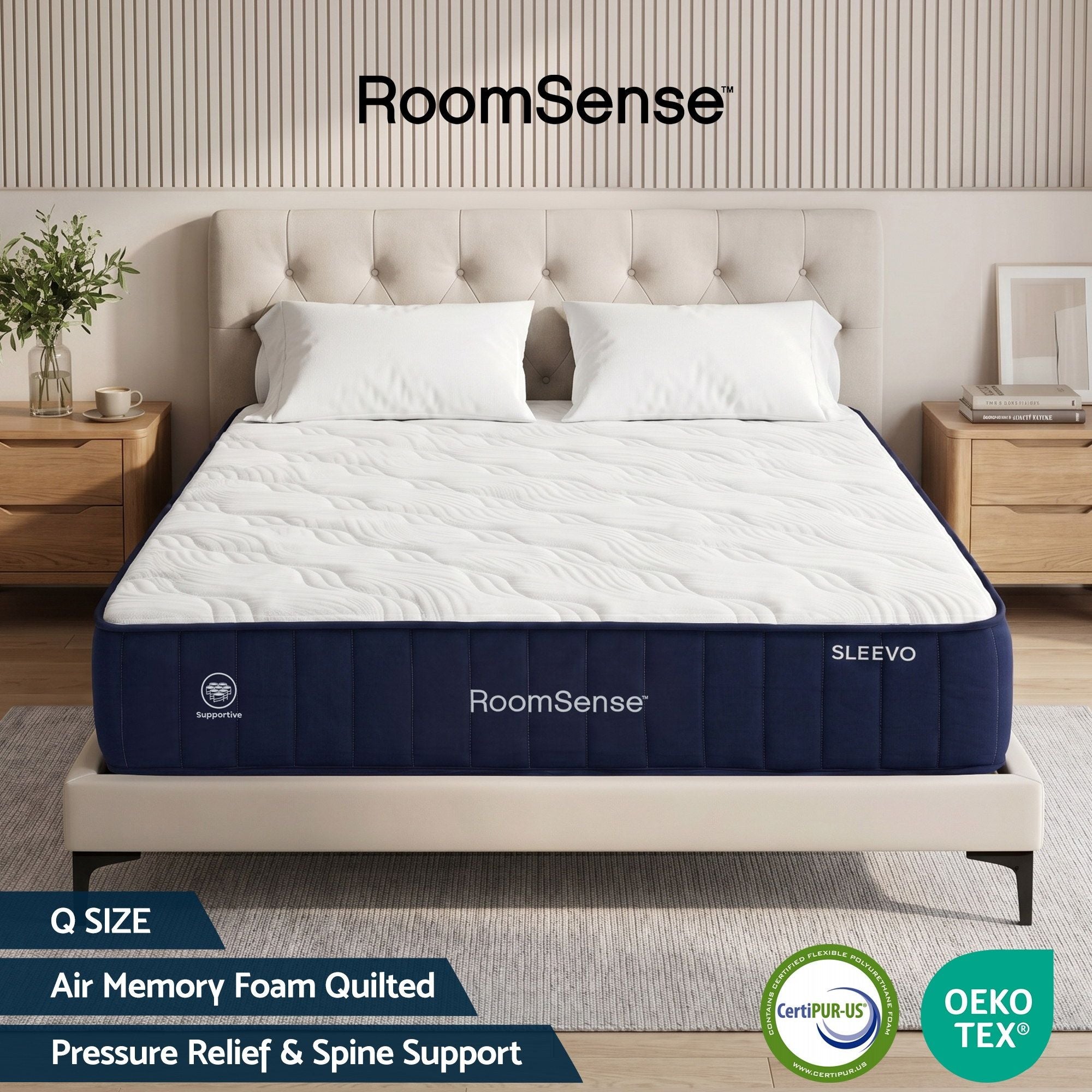 Queen Mattress, 26cm Orthopedic Firm Mattress for Back Pain Relief, Pocket Spring Hybrid Mattress Queen Size for Home & Rental