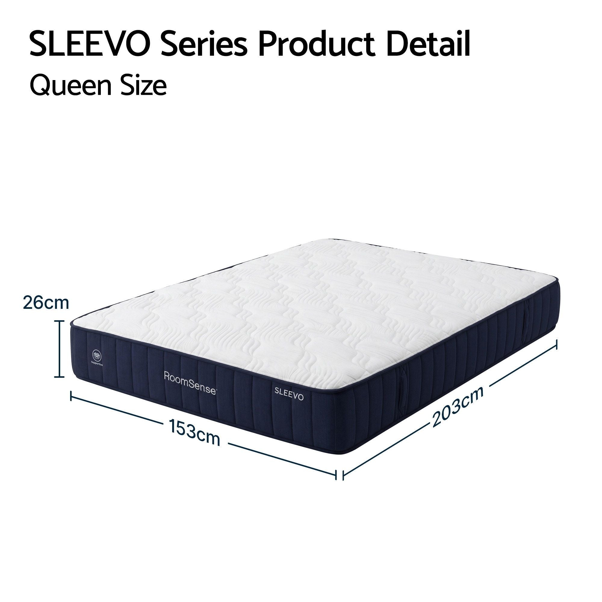 Queen Mattress, 26cm Orthopedic Firm Mattress for Back Pain Relief, Pocket Spring Hybrid Mattress Queen Size for Home & Rental