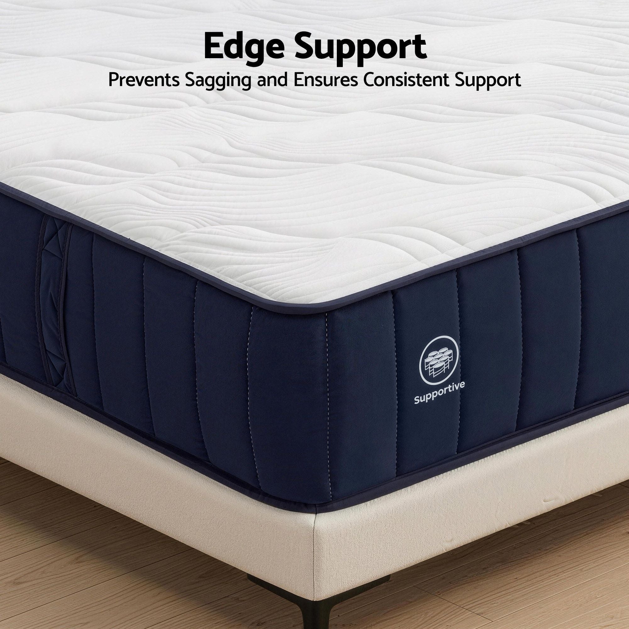 Queen Mattress, 26cm Orthopedic Firm Mattress for Back Pain Relief, Pocket Spring Hybrid Mattress Queen Size for Home & Rental
