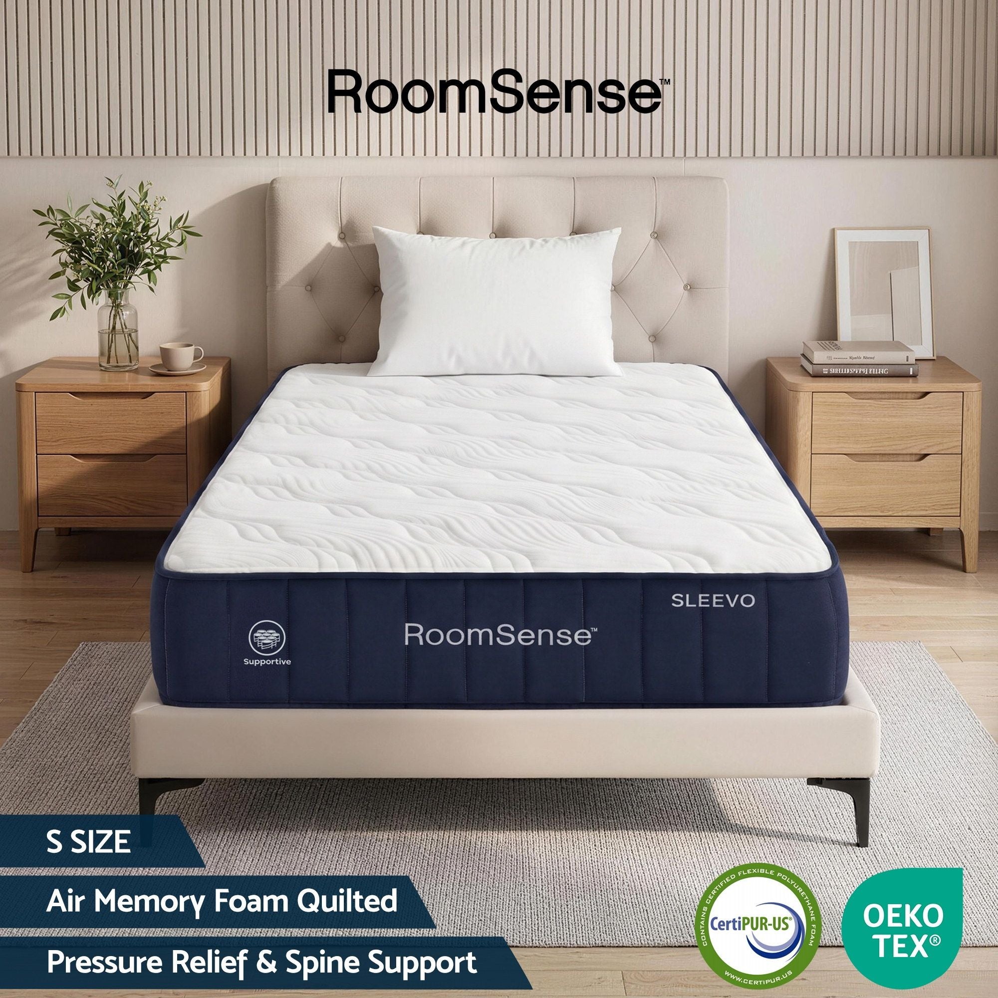 Single Mattress, 26cm Orthopedic Firm Mattress for Back Pain Relief, Pocket Spring Hybrid Mattress King Size for Home & Rental