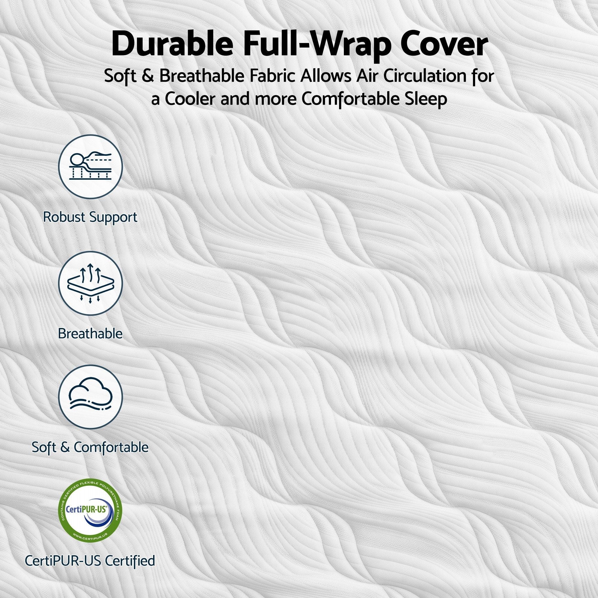 Single Mattress, 26cm Orthopedic Firm Mattress for Back Pain Relief, Pocket Spring Hybrid Mattress King Size for Home & Rental