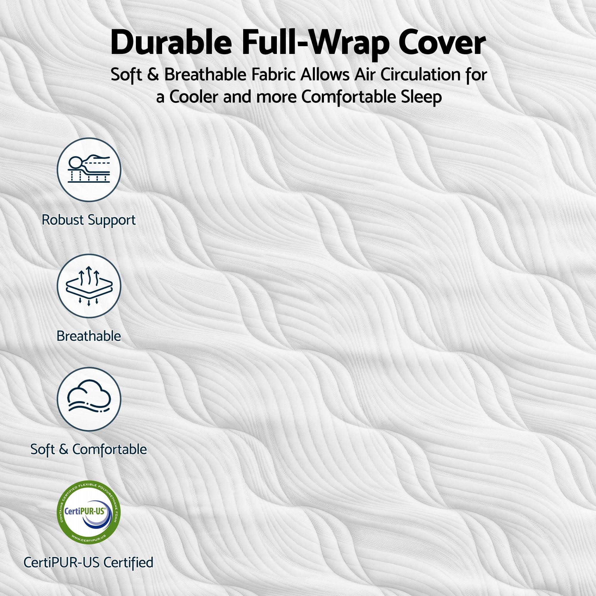 RoomSense Queen 30cm Medium Firm Latex Mattress Bundle with 2 Cooling Pillows