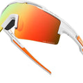 Hawk II Polarized Sports Sunglasses for Men Women, TAC 100% UV400 Protection TR90 Frame Cycling Sunglasses, Baseball Running Fishing Golf Glasses-White Frame+revo Red Cat.3,Adult