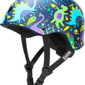 Youth & Kids Bike Helmet - Adjustable Multi-Sports Skateboard Helmet with Removable Liners for Balance Bike, Kids Scooter, One Wheel Hoverboard,Graffiti-style helmet-Dinoverse Madness-Large