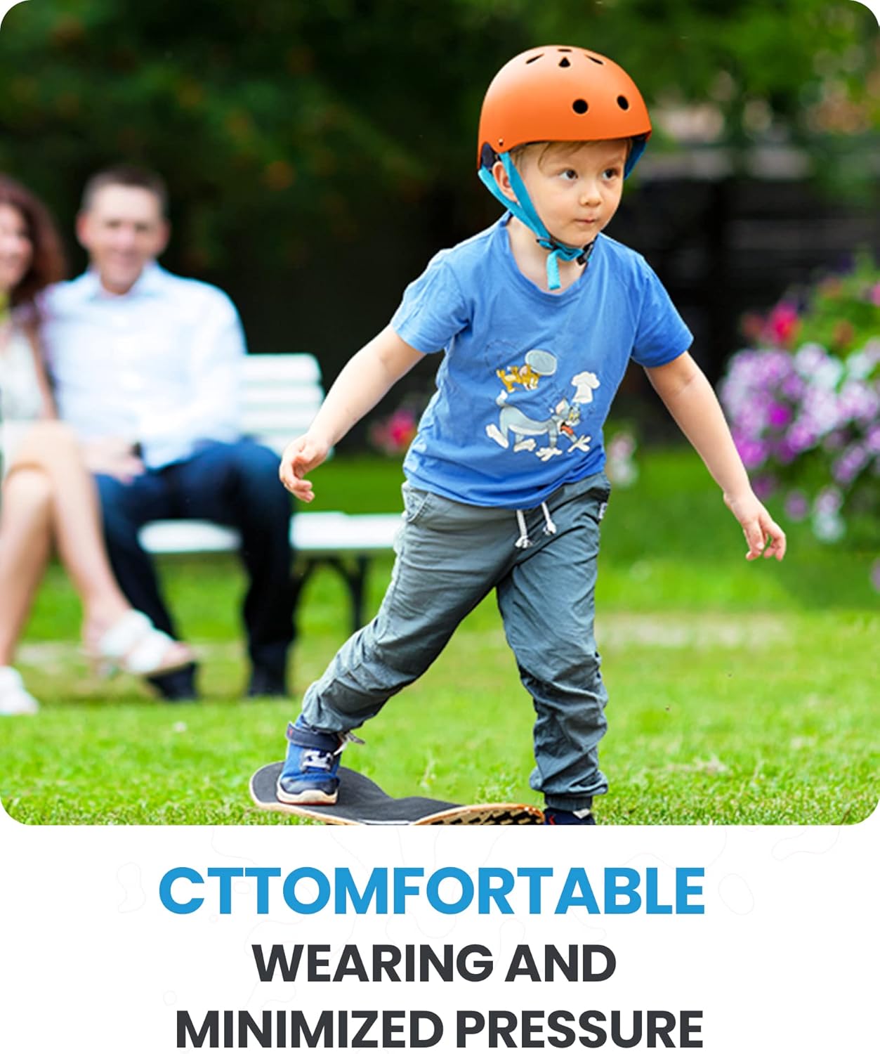 Youth & Kids Bike Helmet - Adjustable Multi-Sports Skateboard Helmet with Removable Liners for Balance Bike, Toddler Scooter, One Wheel Hoverboard-Orange-Large