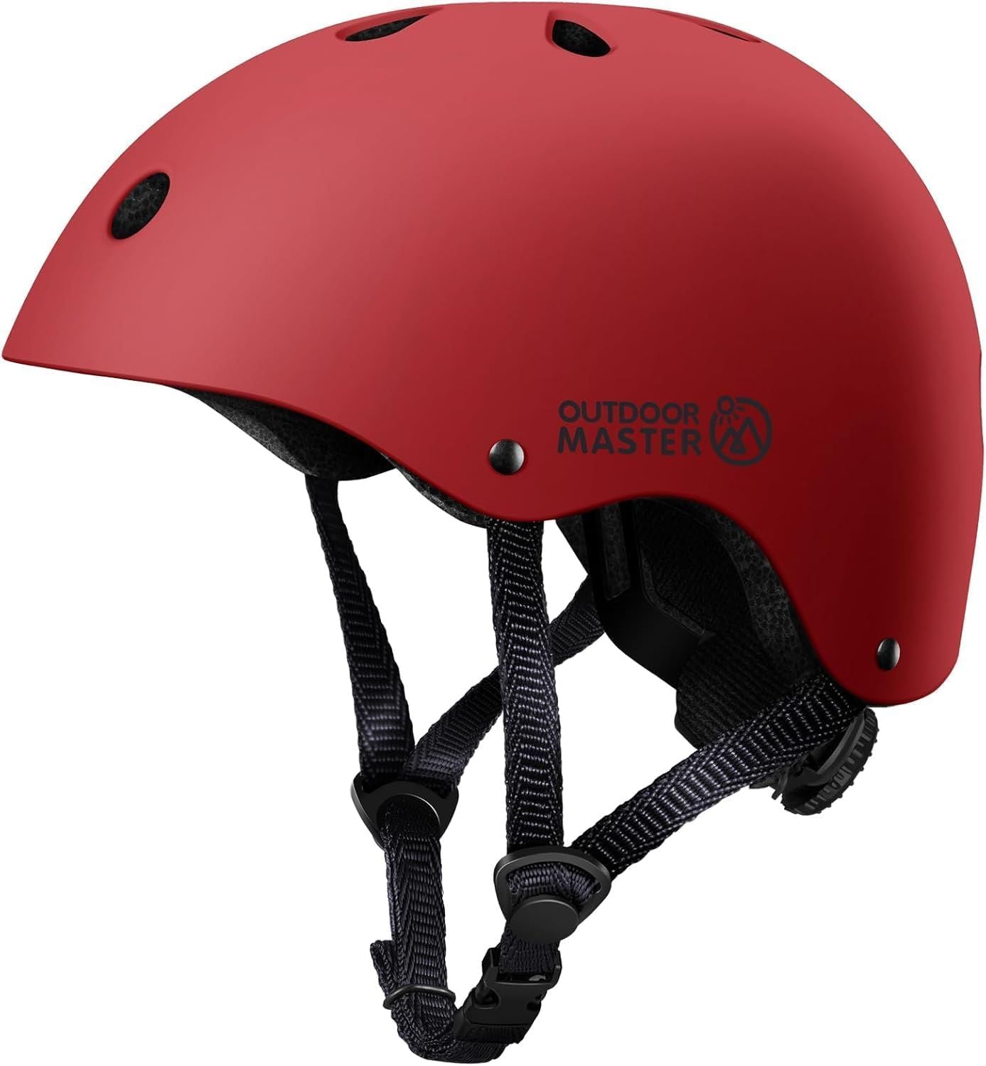 Youth & Kids Bike Helmet - Adjustable Multi-Sports Skateboard Helmet with Removable Liners for Balance Bike, Toddler Scooter, One Wheel Hoverboard-Red-L