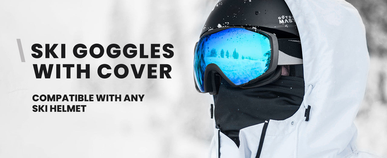 Ski Goggles with Cover Snowboard Snow Goggles OTG Anti-Fog -100% UV Protection-OM-18