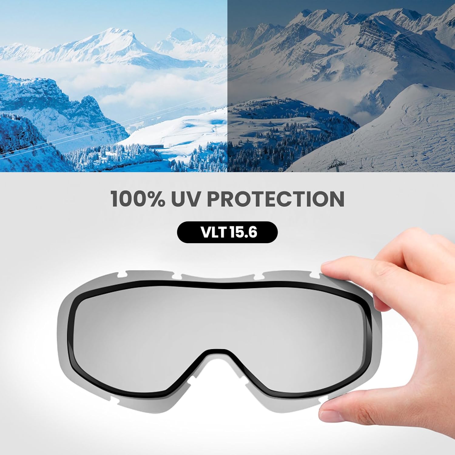 OTG Ski Goggles - Over Glasses Ski/Snowboard Goggles for Men, Women & Youth - 100% UV Protection-OM-5