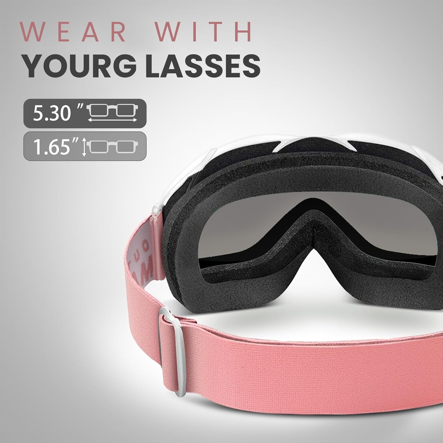 OTG Ski Goggles - Over Glasses Ski/Snowboard Goggles for Men, Women & Youth - 100% UV Protection-OM-5
