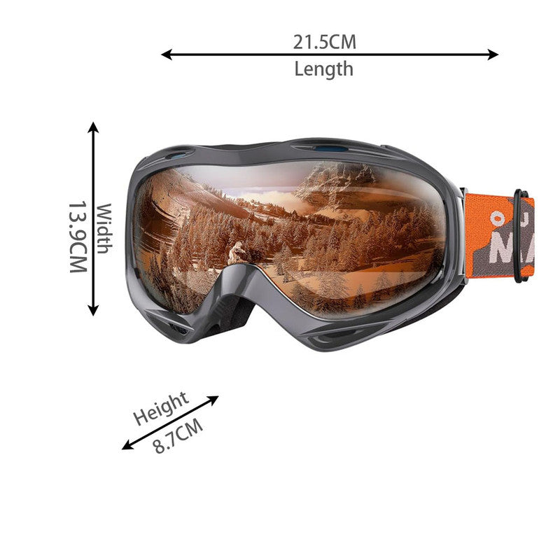 OTG Ski Goggles - Over Glasses Ski/Snowboard Goggles for Men, Women & Youth - 100% UV Protection-OM-5