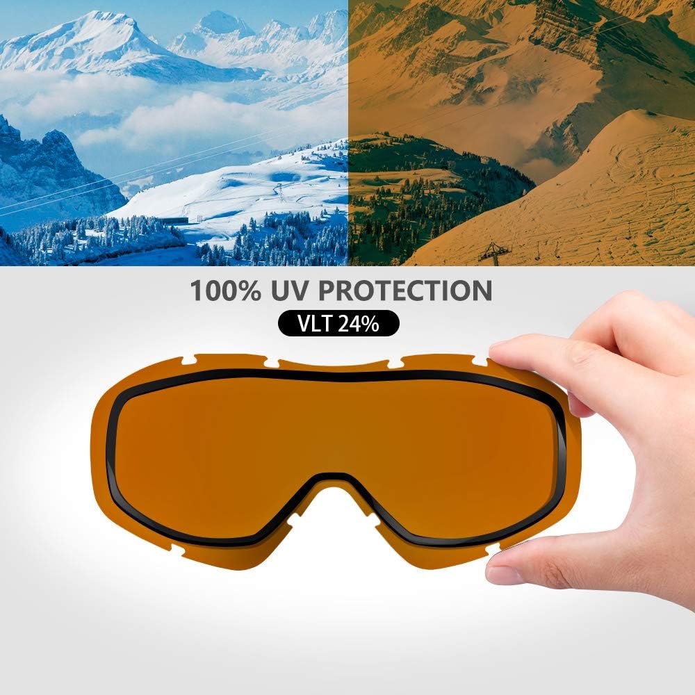 OTG Ski Goggles - Over Glasses Ski/Snowboard Goggles for Men, Women & Youth - 100% UV Protection-OM-5