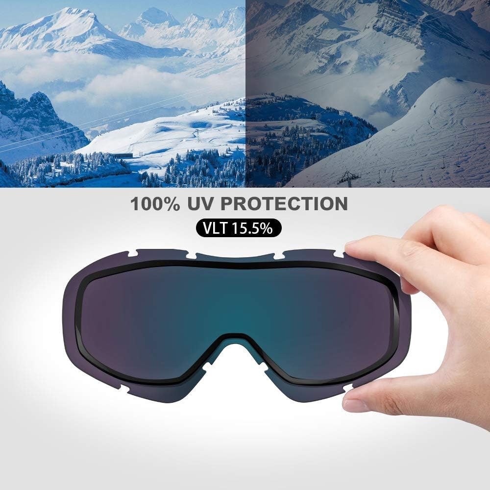 OTG Ski Goggles - Over Glasses Ski/Snowboard Goggles for Men, Women & Youth - 100% UV Protection-OM-5