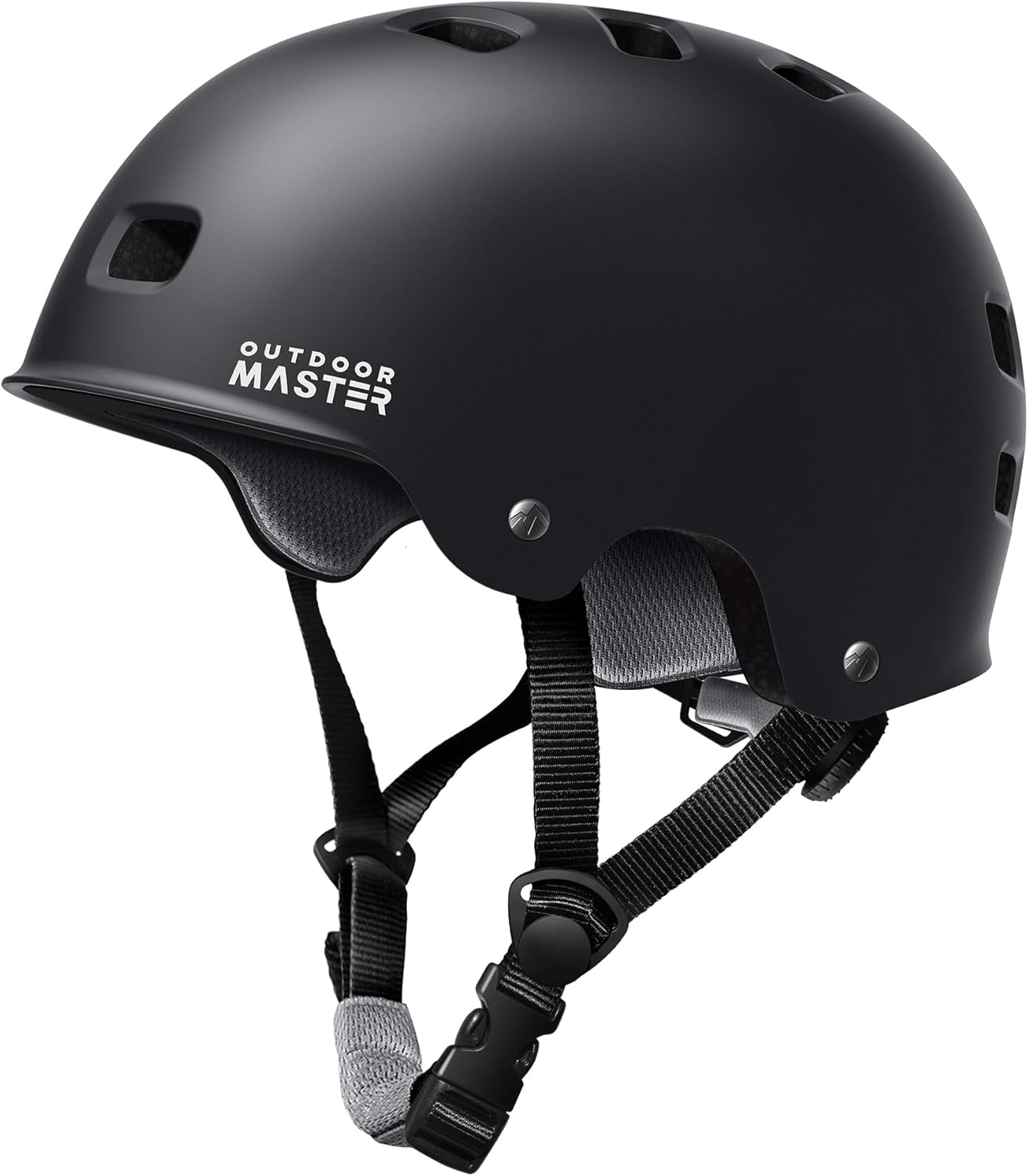 Skateboard Cycling Helmet - Two Removable Liners Ventilation Multi-Sport Scooter Roller Skate Inline Skating Rollerblading for Adults-Black-Small