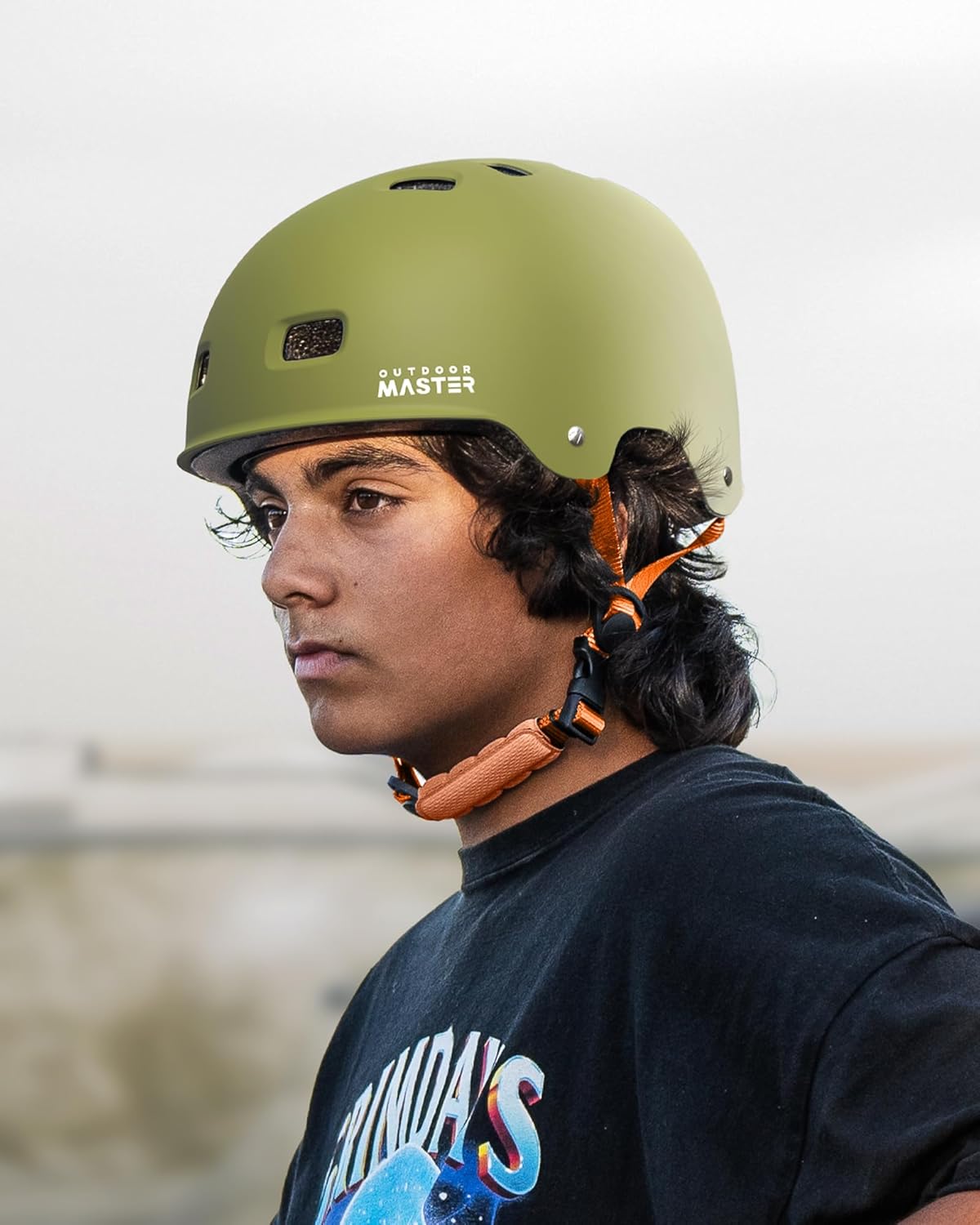 Skateboard Bike Helmet for Adults &Youth - Multi-Sport Certified Impact Resistant with 2 Removable Liners & Ventilation for Scooter-Matte Adventure Green-White-Small