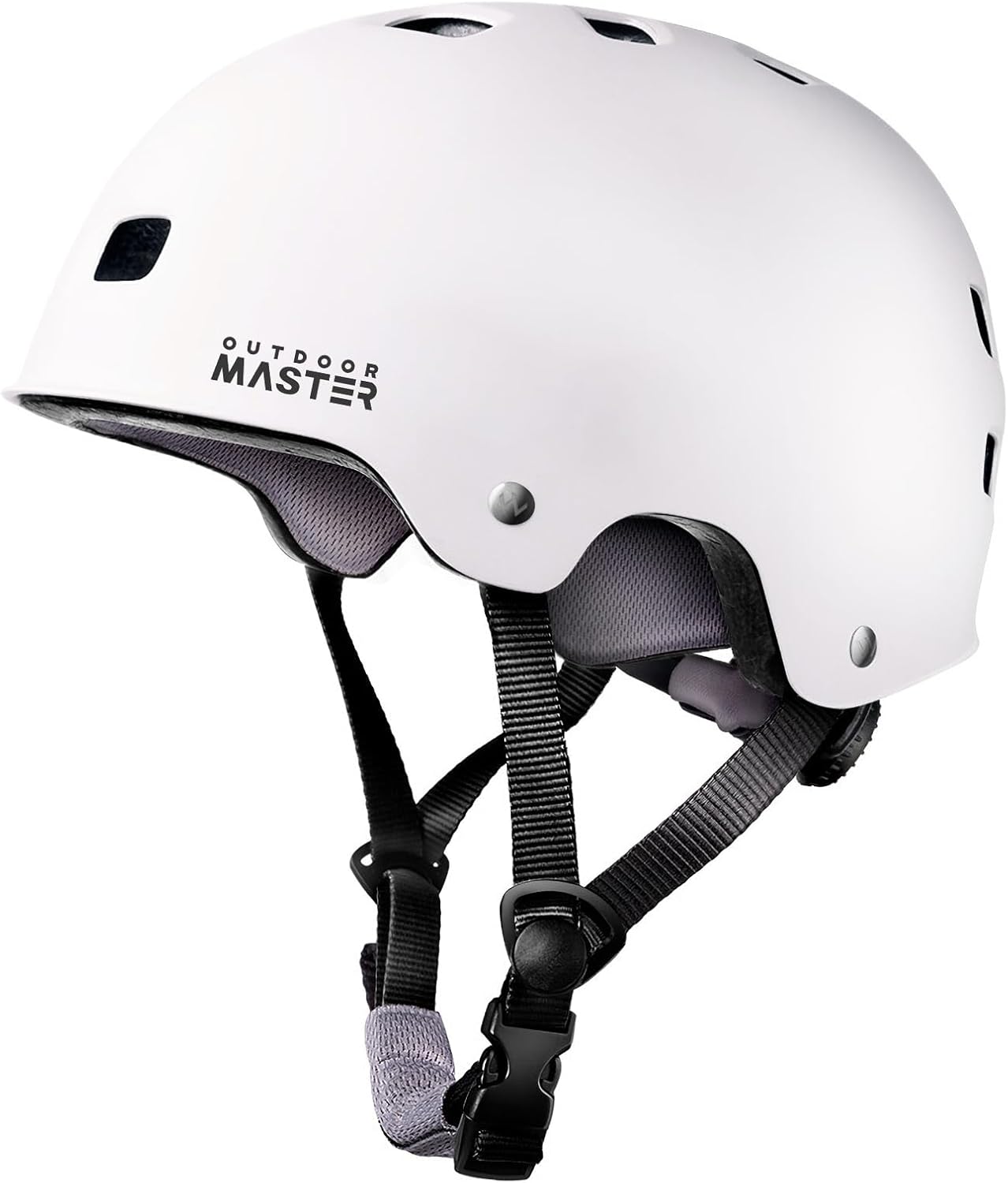 Skateboard Bike Helmet for Adults &Youth - Multi-Sport Certified Impact Resistant with 2 Removable Liners & Ventilation for Scooter, Skating-White-Small