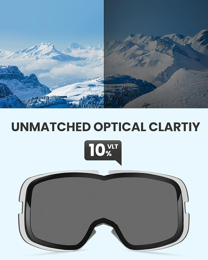 Owl Ski Goggles OTG, Snow Snowboard Goggles for Men Women Youth, Anti-Fog, 100% UV Protection-OM-72
