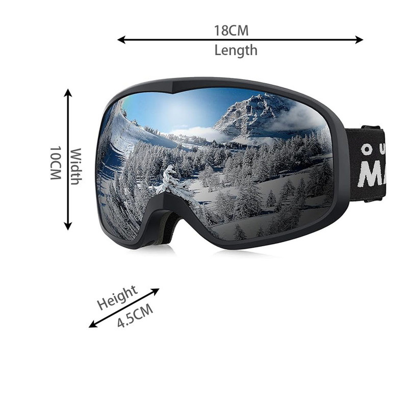 Owl Ski Goggles OTG, Snow Snowboard Goggles for Men Women Youth, Anti-Fog, 100% UV Protection-OM-72