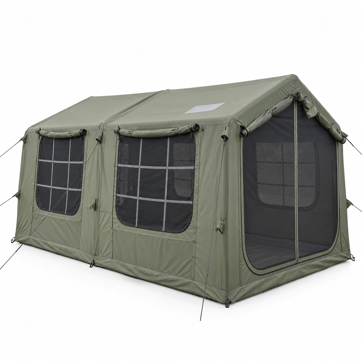 Inflatable Cabin Camping Tent 520x360cm with Mesh Entry - Olive Green