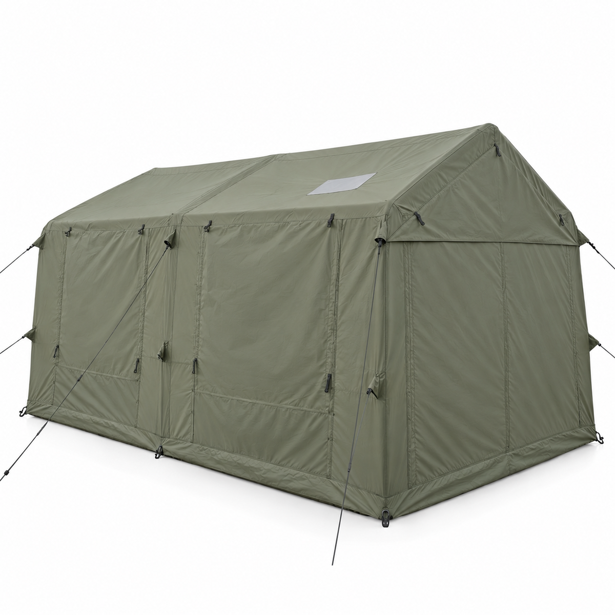 Inflatable Cabin Camping Tent 520x360cm with Mesh Entry - Olive Green