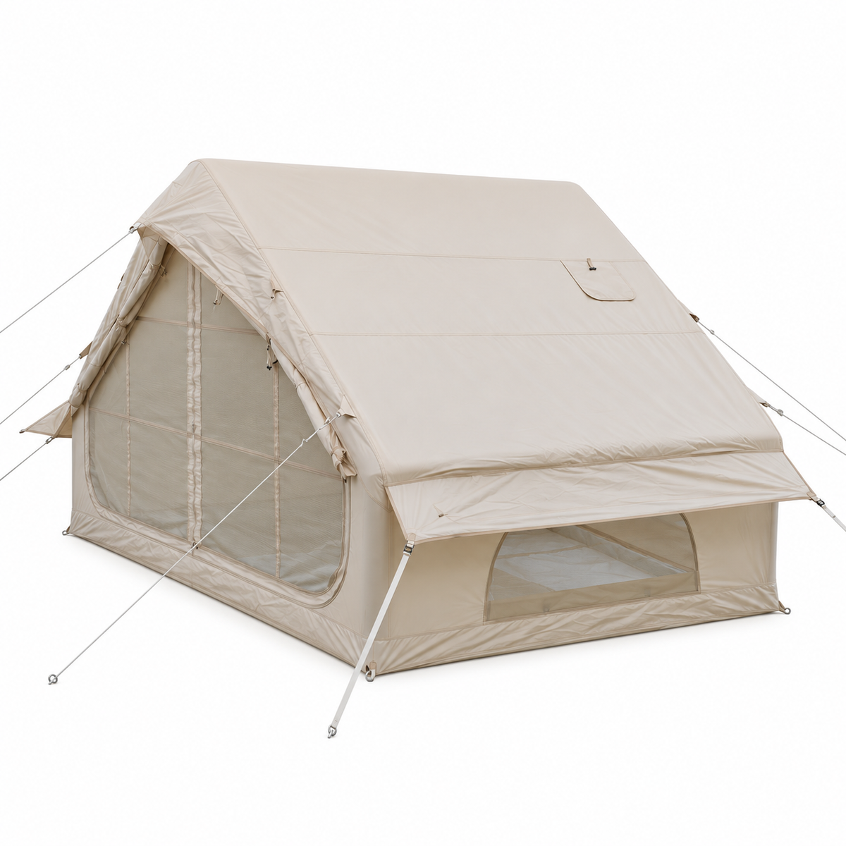 Inflatable A-Frame Camping Tent Large Outdoor Glamping - Beige