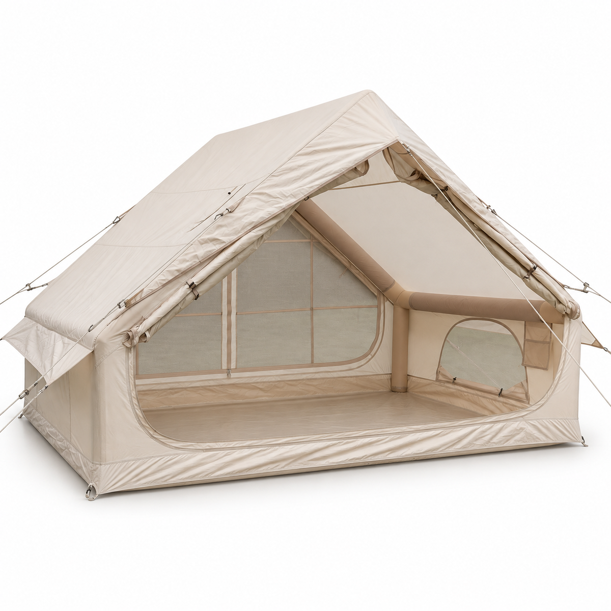 Inflatable A-Frame Camping Tent Large Outdoor Glamping - Beige