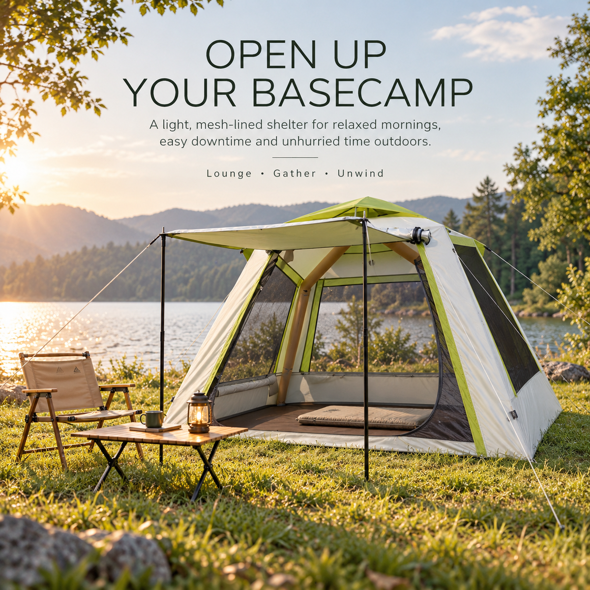 Inflatable Mesh Gazebo Tent with Extendable Canopy and Air-Frame Structure