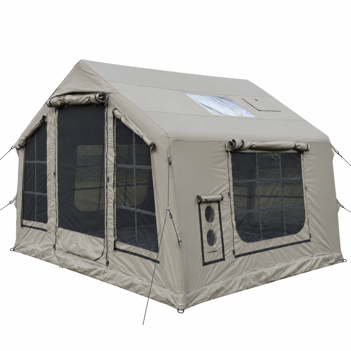 Inflatable Cabin Camping Tent with Skylight Mesh 300x265cm - Grey