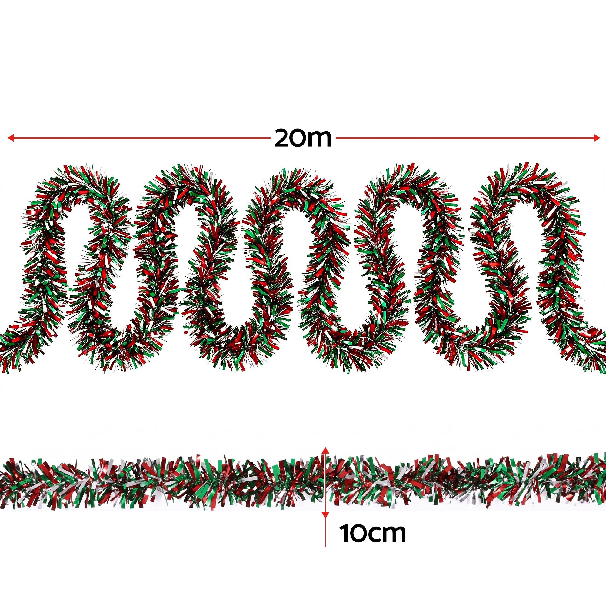 20M Christmas Tinsel Garland Mixed Colors Xmas Party Decoration