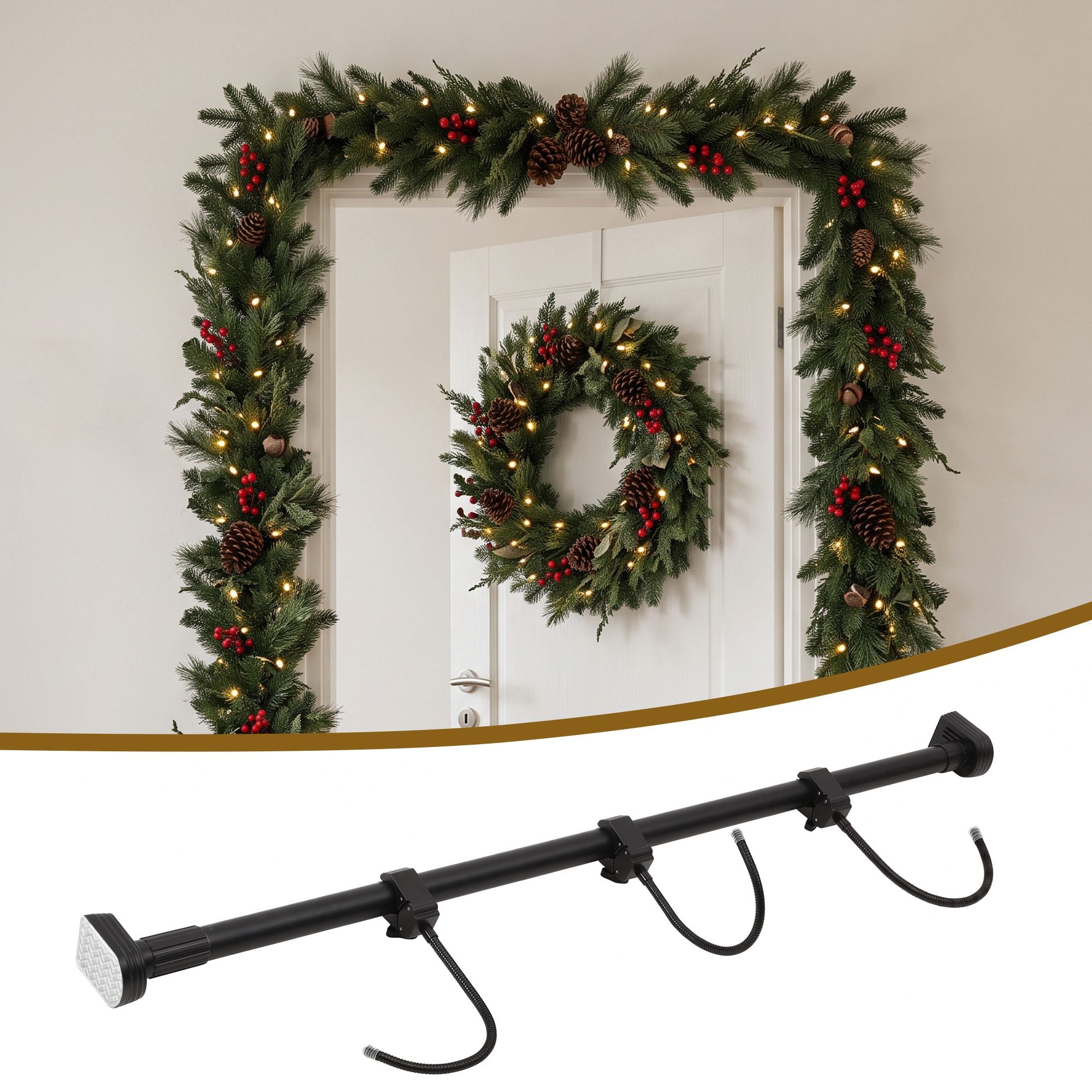 Christmas Garland Hook Wreath Hanger Fits 85-160CM Door No Drill