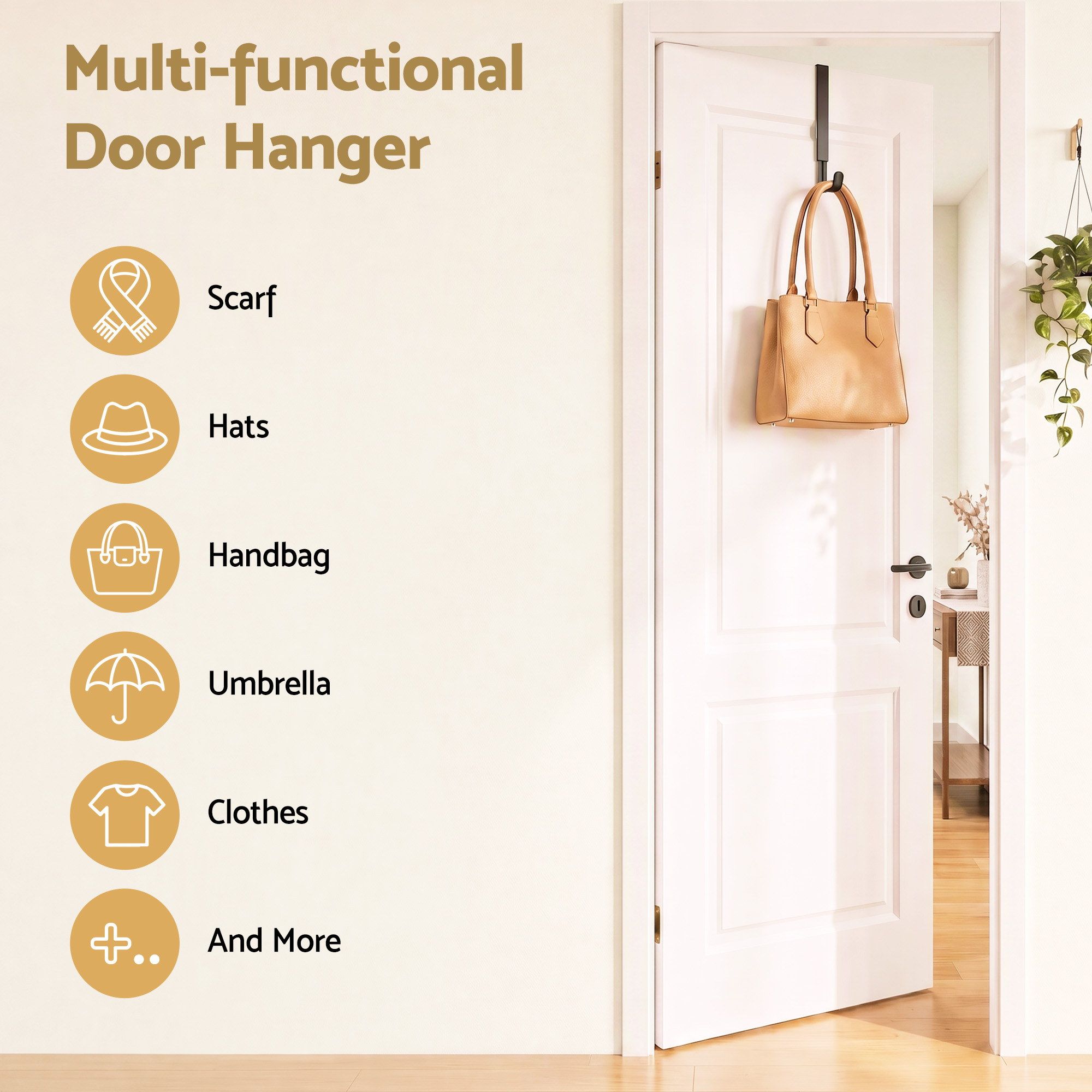 Christmas Wreath Hanger Metal Door Hook Height Adjustable