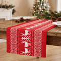 Christmas Table Runner Reindeers 270x28CM Dining Party Decor Red