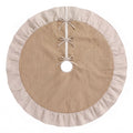 120cm Christmas Tree Skirt Linen Christmas Tree Mat Decor
