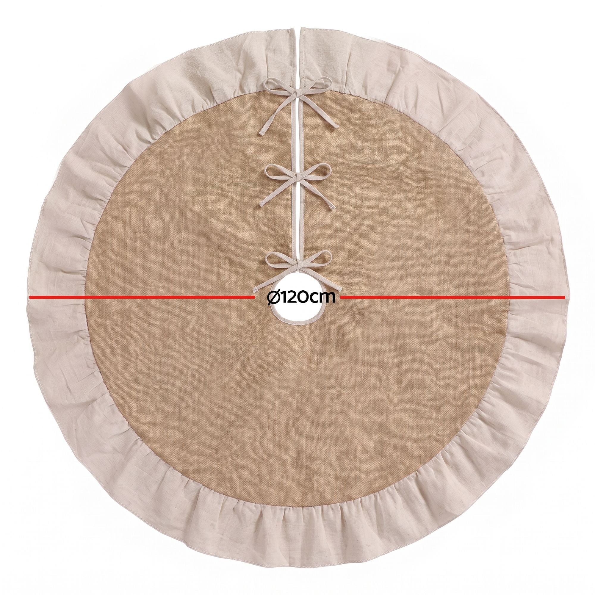 120cm Christmas Tree Skirt Linen Christmas Tree Mat Decor