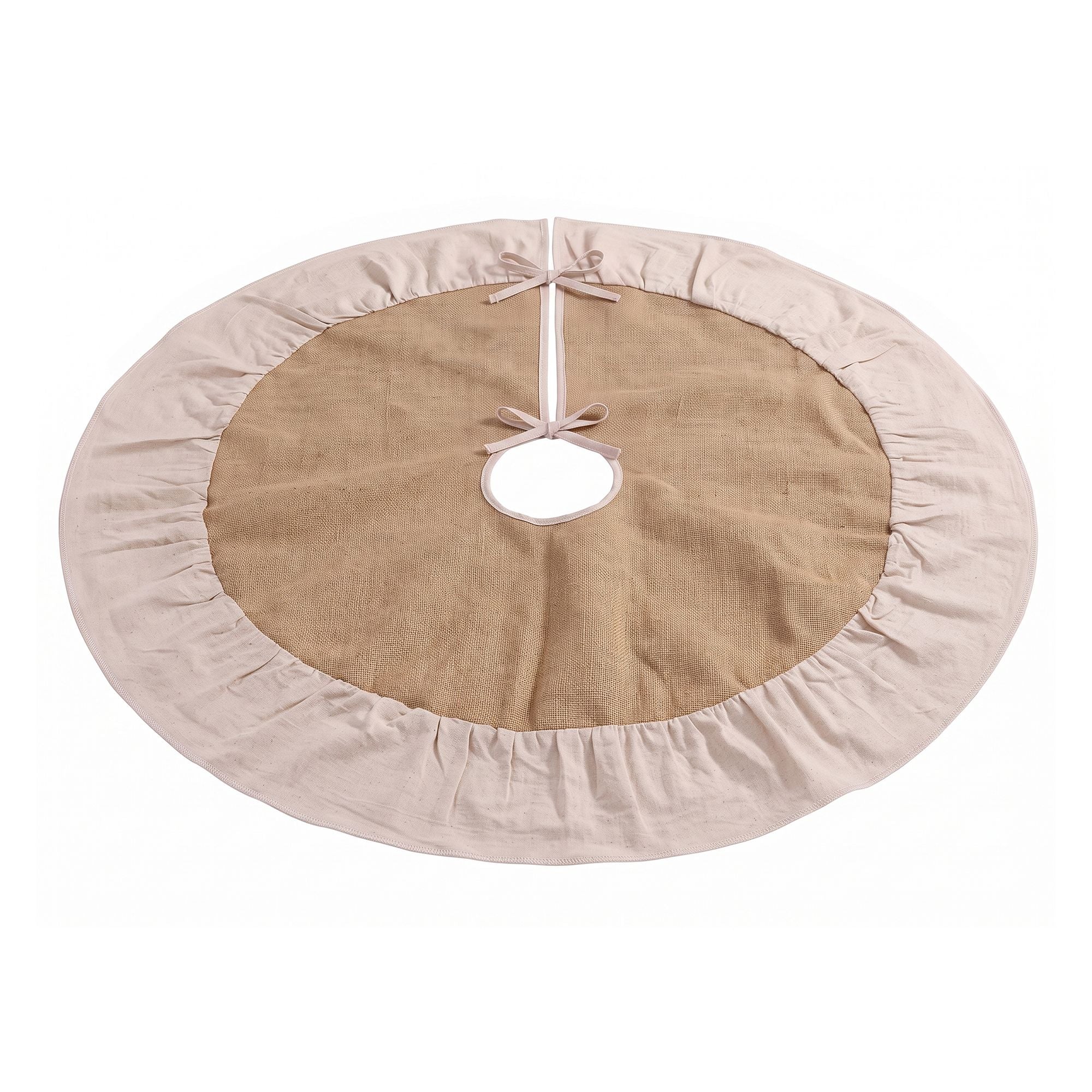 90cm Christmas Tree Skirt Linen Christmas Tree Mat Decor