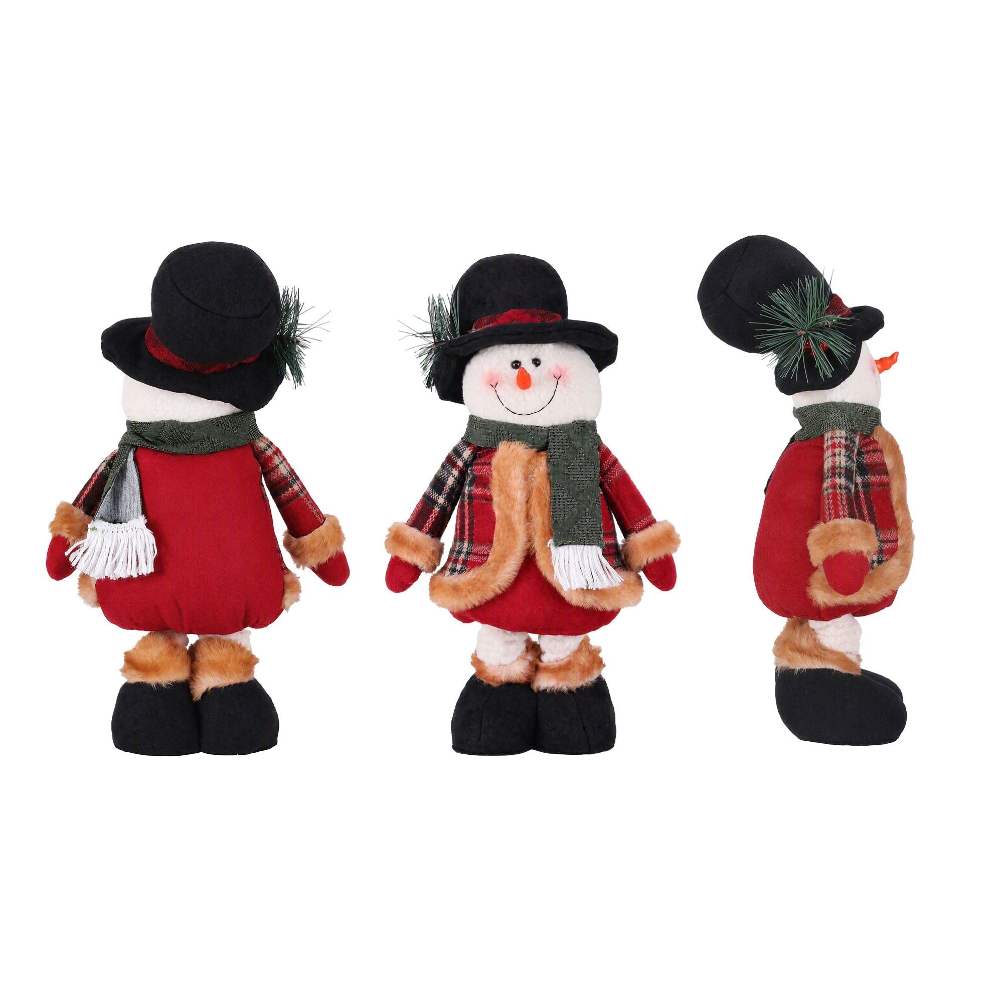 Christmas Snowman Ornament 40-56cm Telescopic Tabletop Decoration Doll, Adjustable Length For Tabletop, Window, Mantel, Indoor Holiday Decor