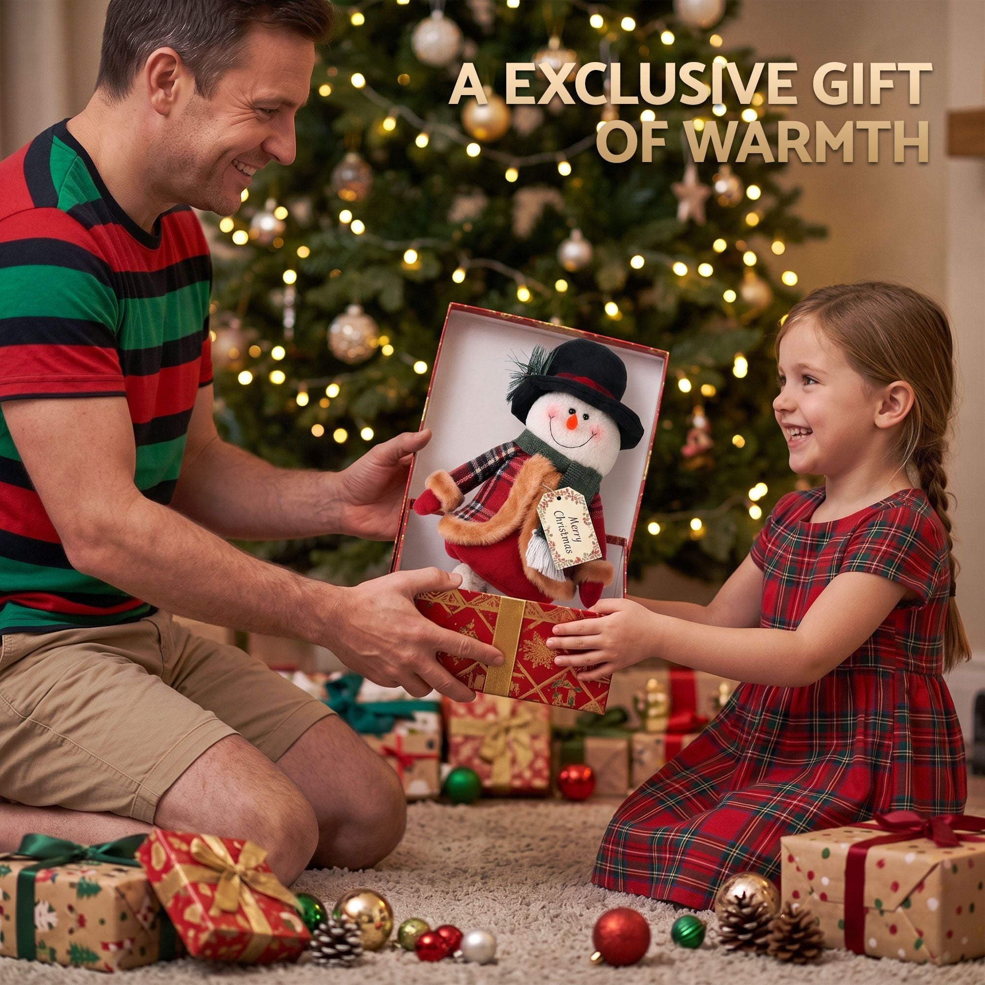 Christmas Snowman Ornament 40-56cm Telescopic Tabletop Decoration Doll, Adjustable Length For Tabletop, Window, Mantel, Indoor Holiday Decor
