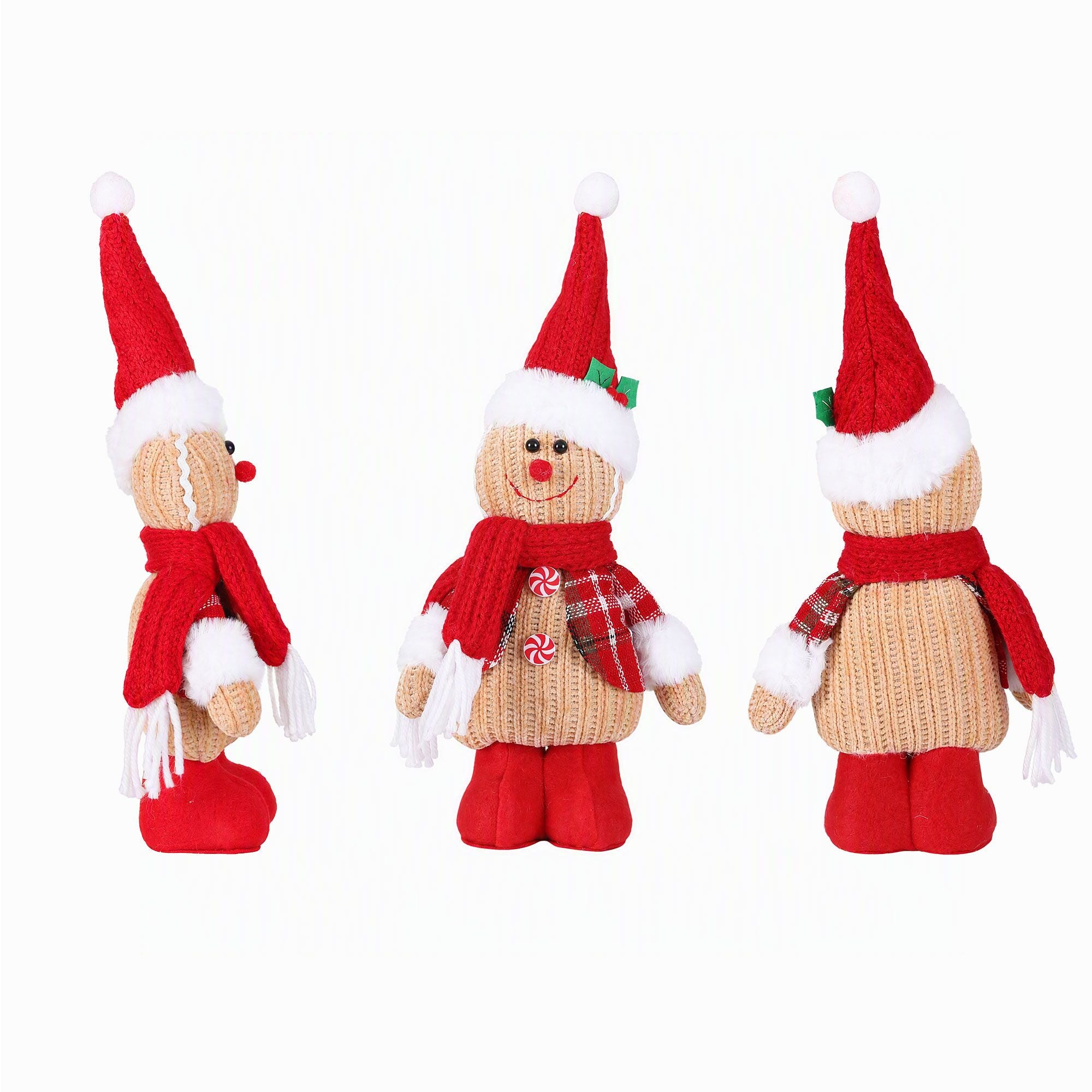 Christmas Gingerbread Man Standing Ornament Knitted Christmas Indoor Decor