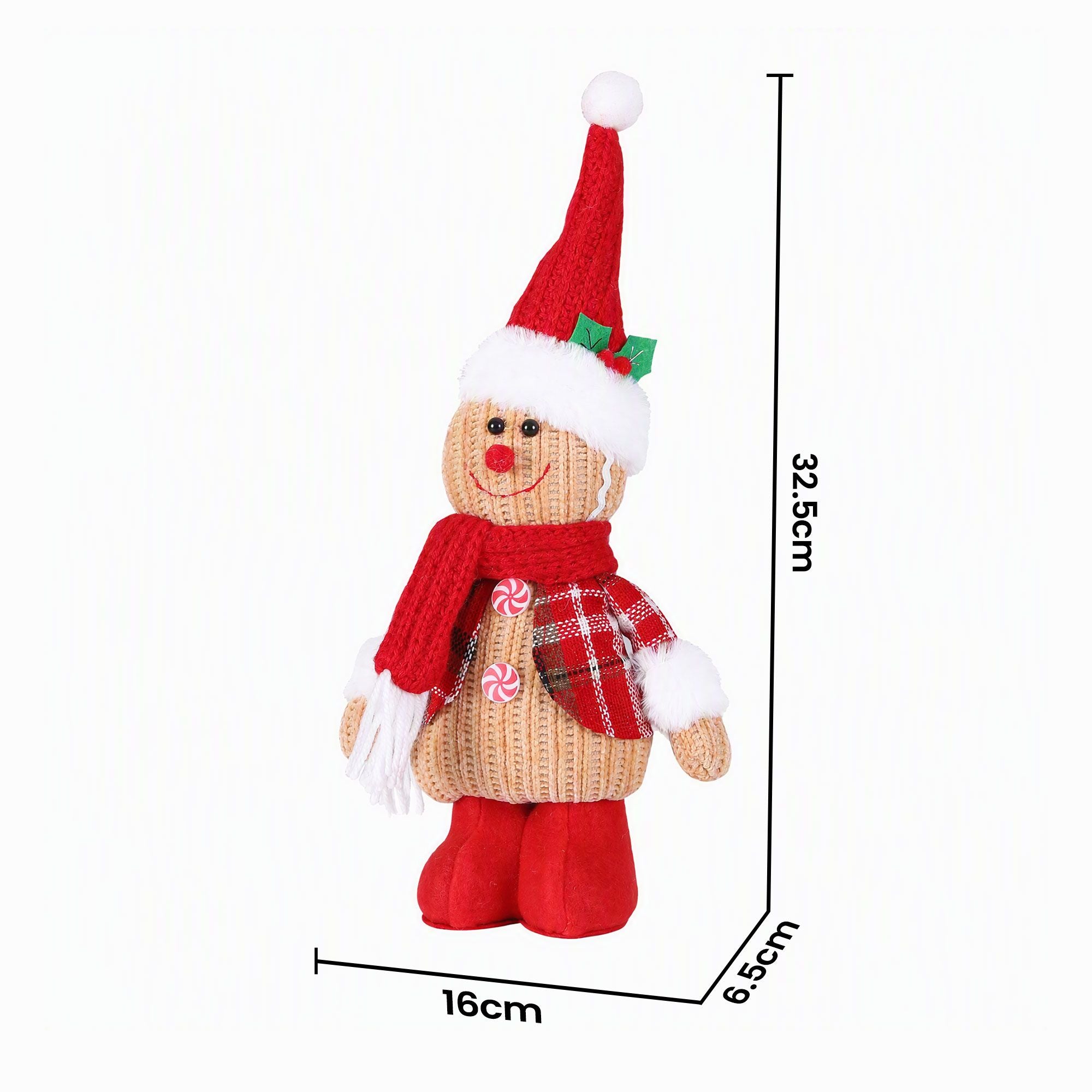 Christmas Gingerbread Man Standing Ornament Knitted Christmas Indoor Decor