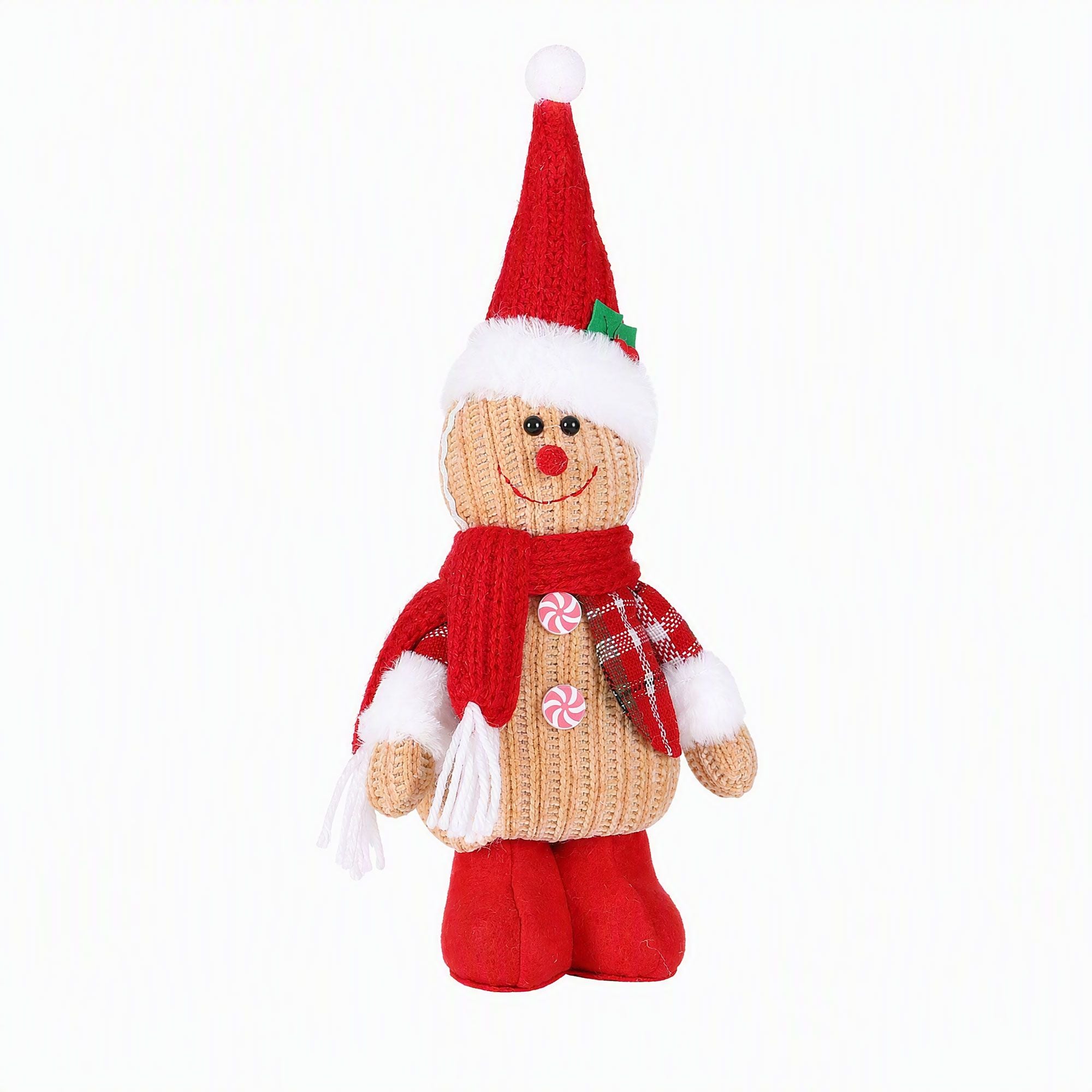 Christmas Gingerbread Man Standing Ornament Knitted Christmas Indoor Decor