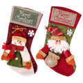Christmas Stockings 2 Pack Large 3D Plush Santa Snowman 43.5cm Christmas Decor for Family Holiday Christmas Party Decorations