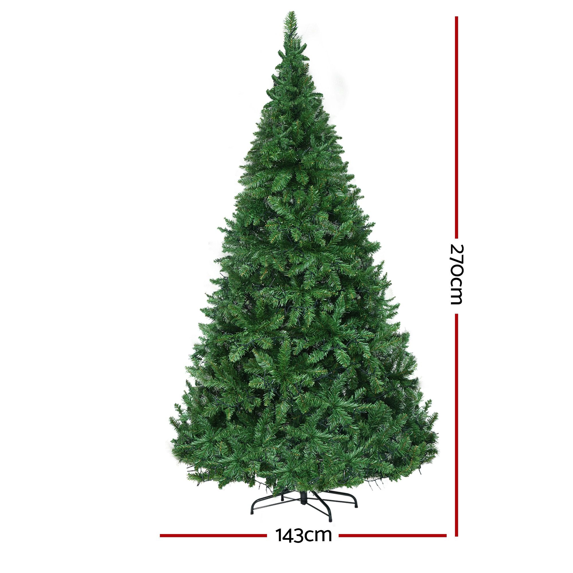 Christmas Tree 2.7m Xmas Tree Decorations 1800 LEDs 1831 Tips 8 Light Modes