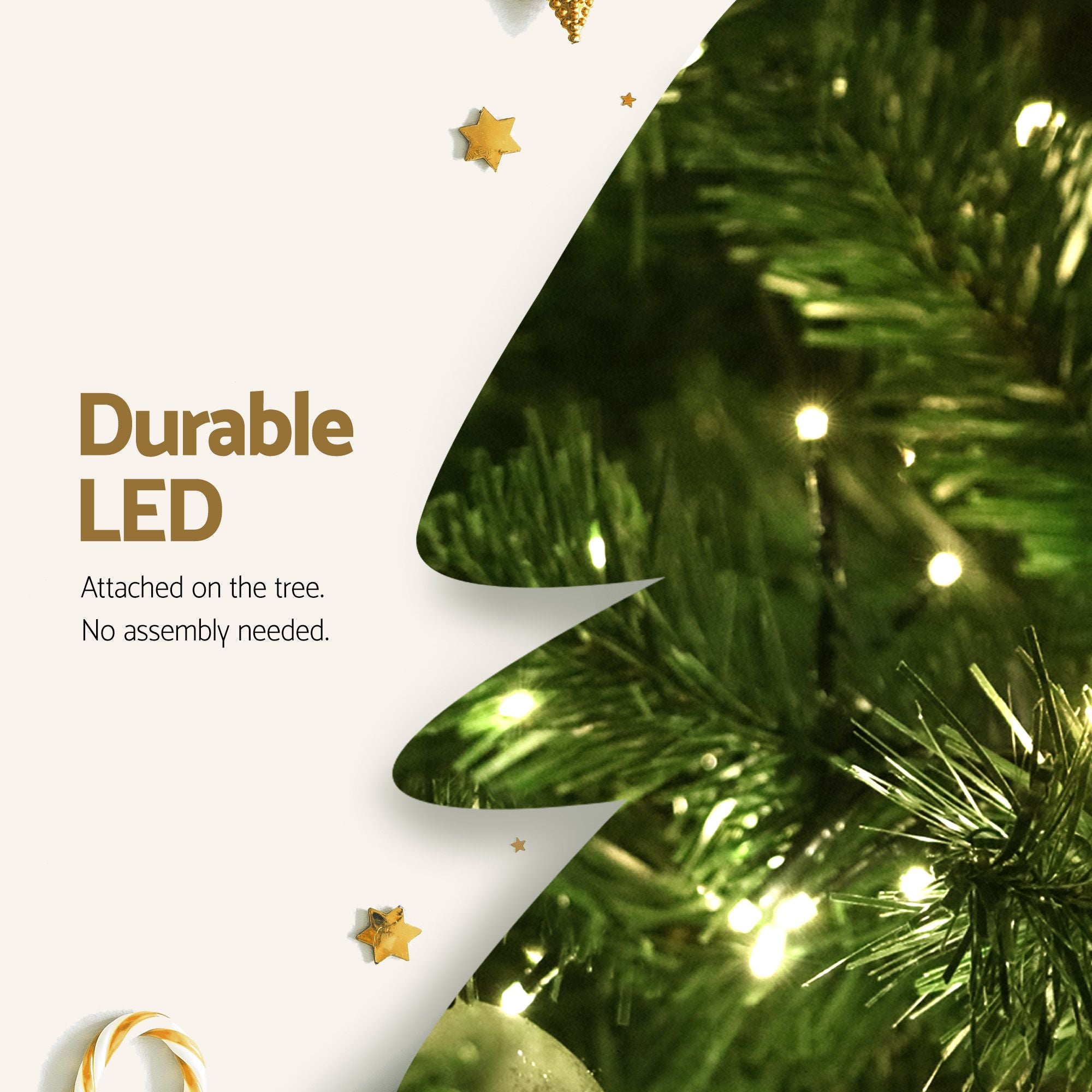Christmas Tree 2.7m Xmas Tree Decorations 1800 LEDs 1831 Tips 8 Light Modes