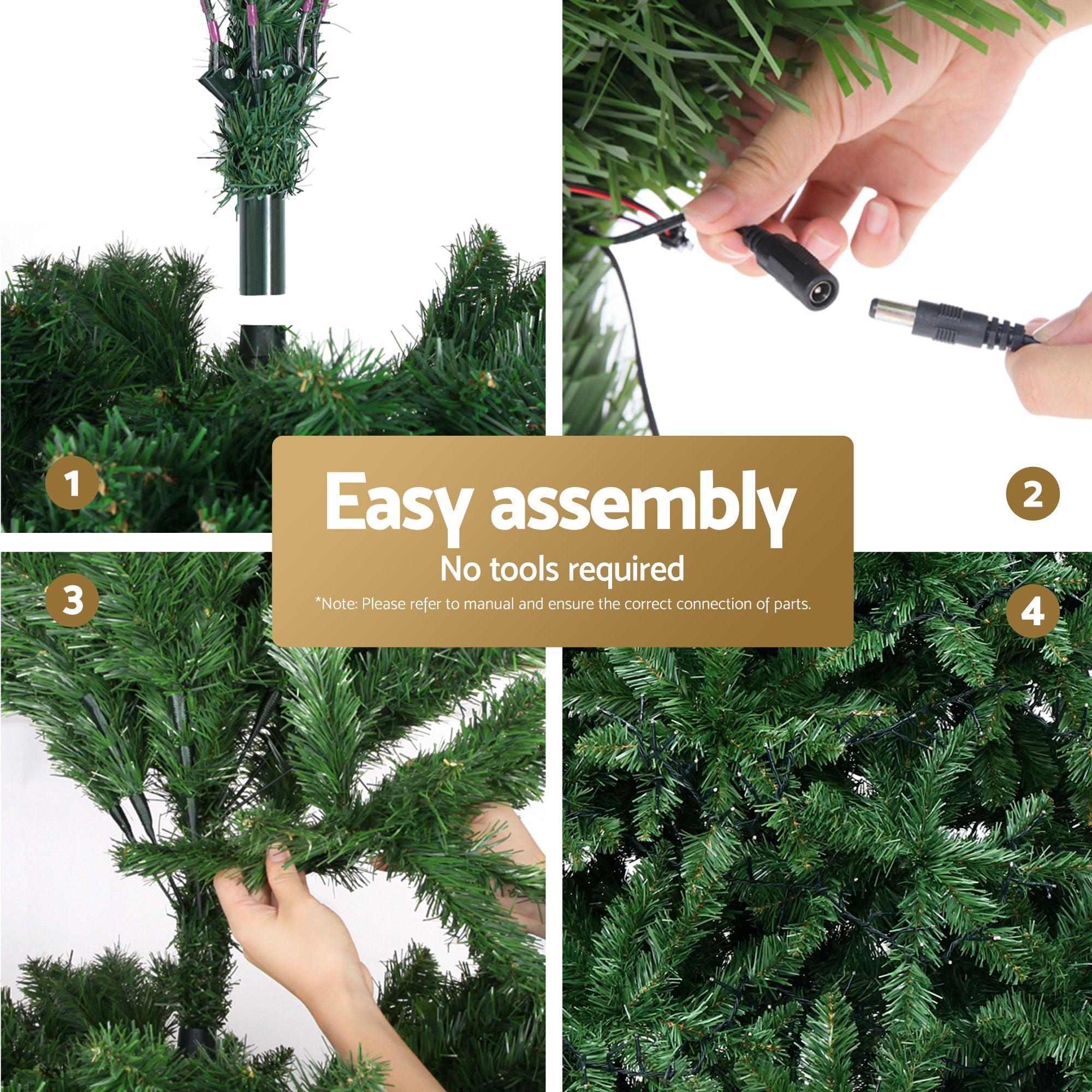 Christmas Tree 2.7m Xmas Tree Decorations 1800 LEDs 1831 Tips 8 Light Modes
