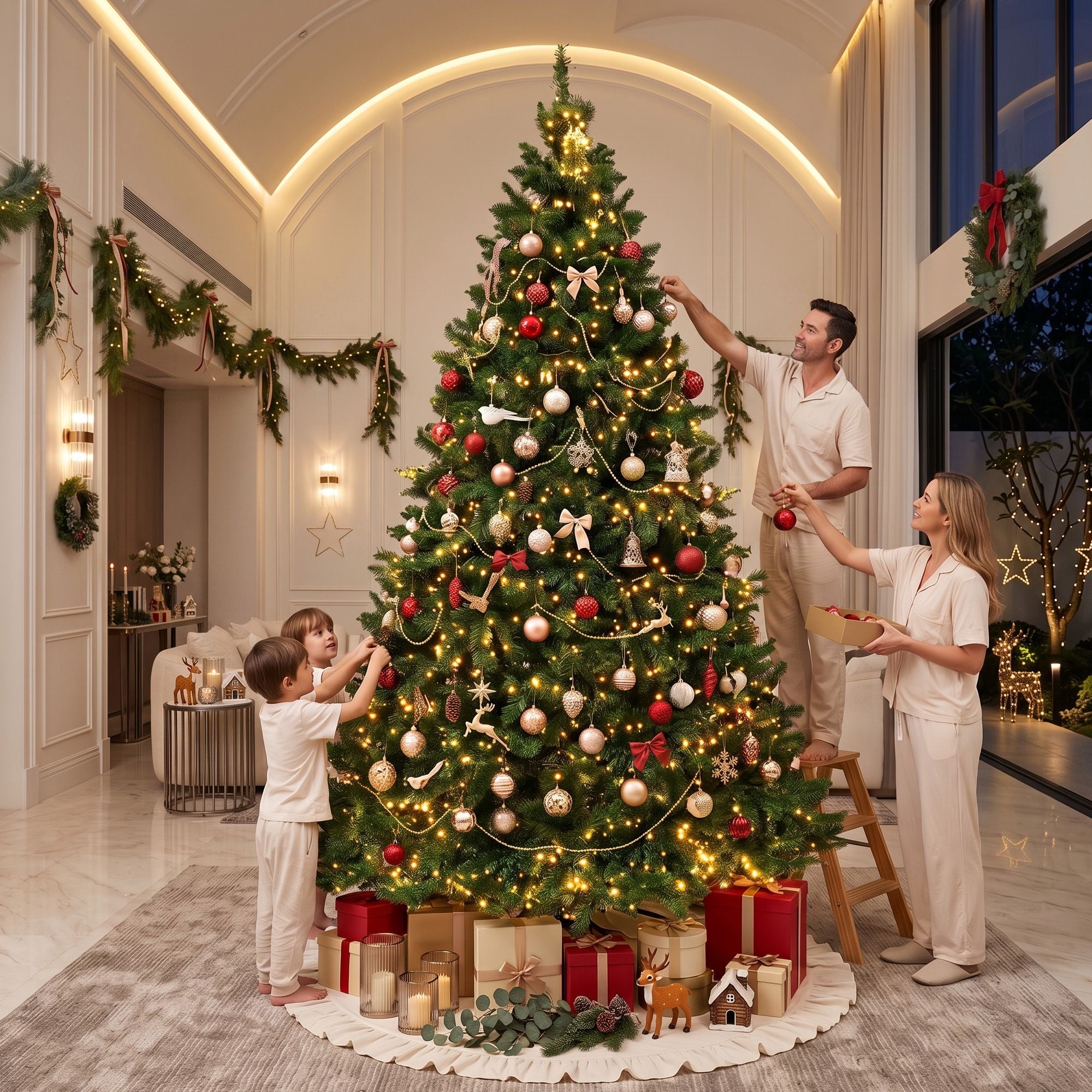 Christmas Tree 2.7m Xmas Tree Decorations 1800 LEDs 1831 Tips 8 Light Modes
