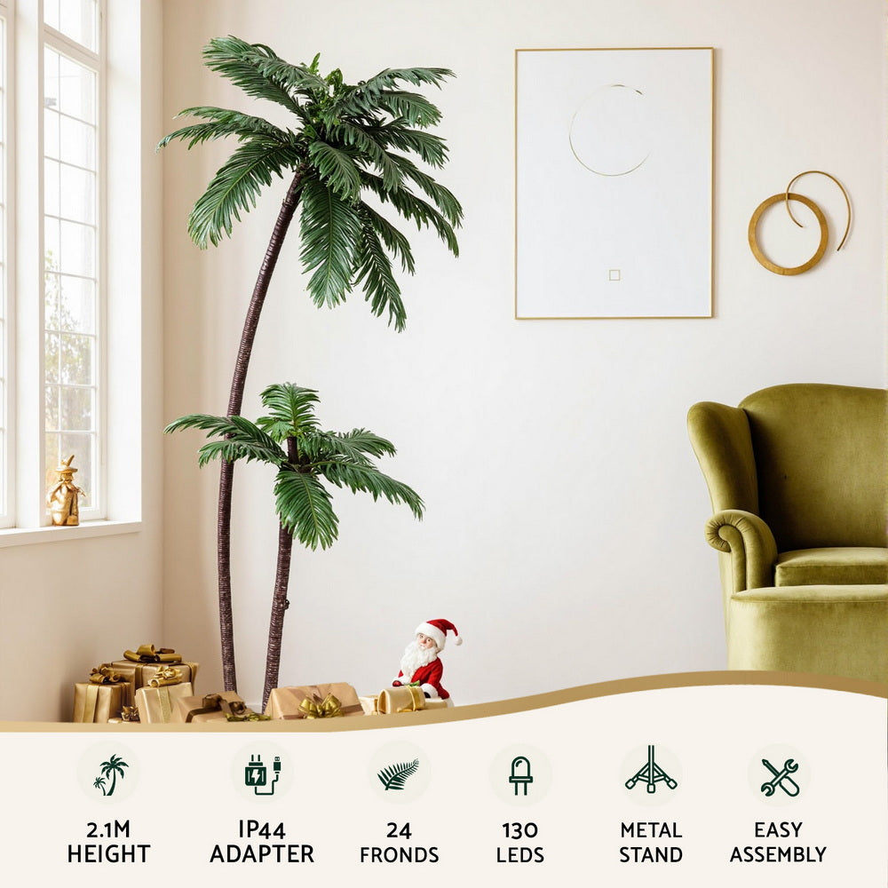 Christmas Tree 2.1m LED Lighted Xmas Palm Trees Party Decorations