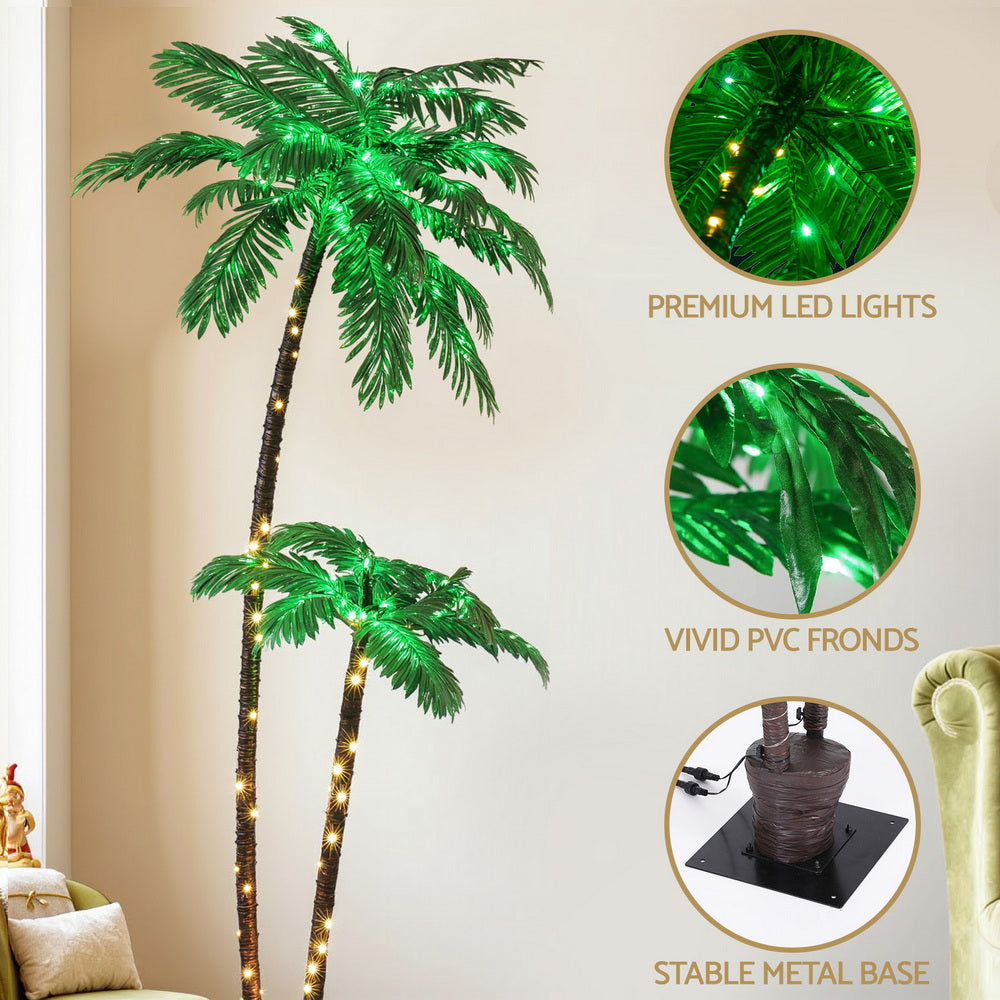 Christmas Tree 2.1m LED Lighted Xmas Palm Trees Party Decorations